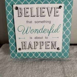 Wall Art Teal and White Design